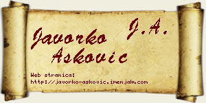 Javorko Ašković vizit kartica